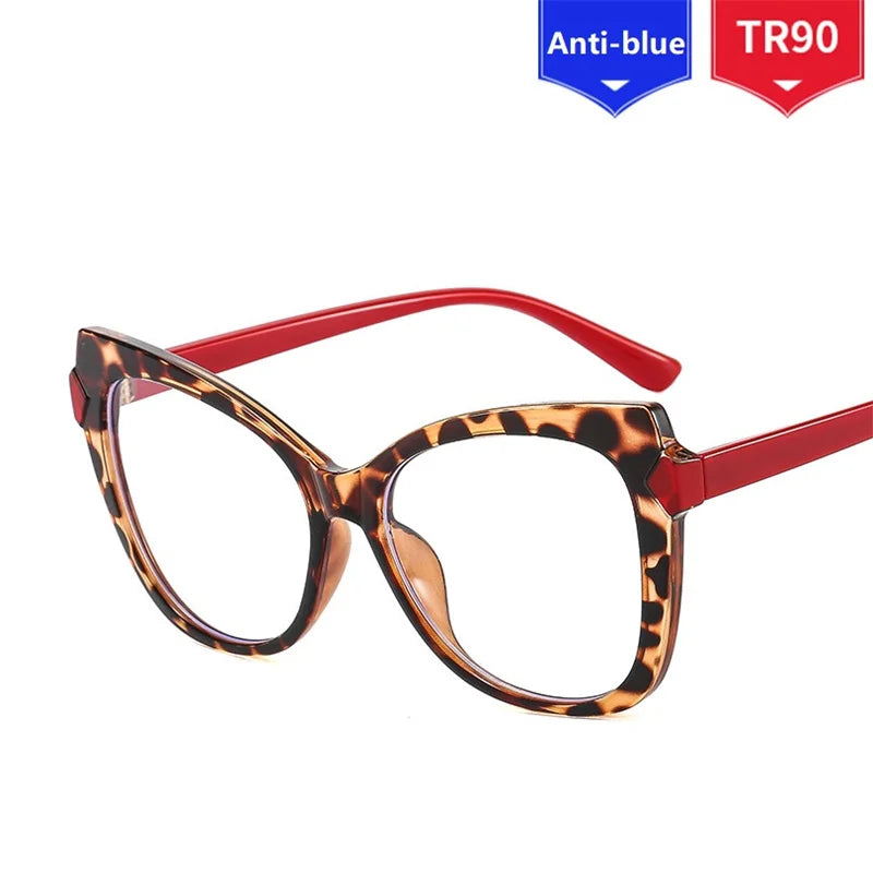 Women's Glasses 2024 Trend Cat's Eye Flat Mirror TR90 Anti-blue Light Eyeglasses Frame Simple Glasses Oculos De Grau Feminino