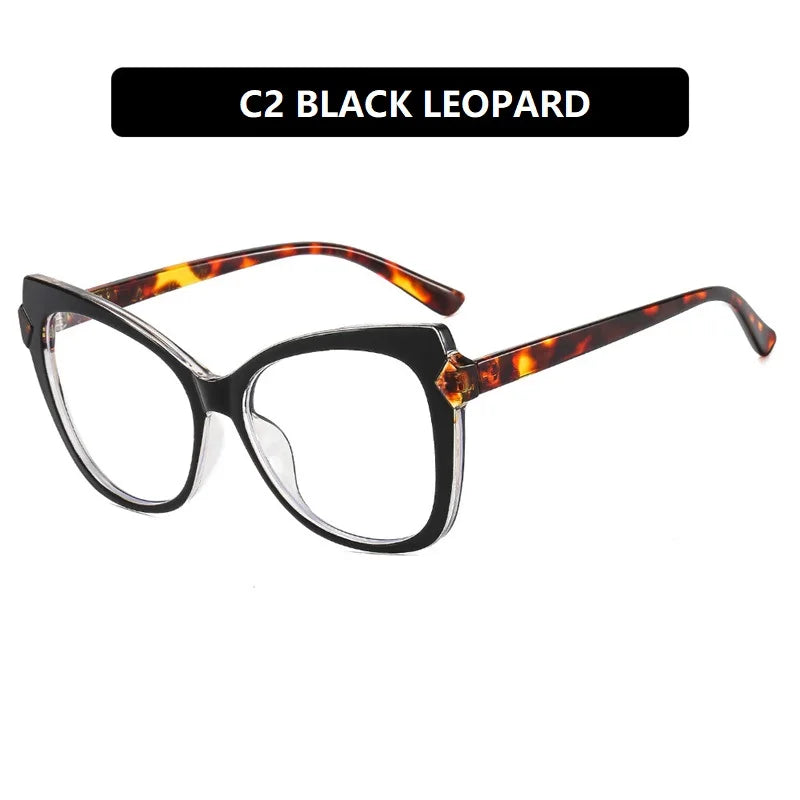 Women's Glasses 2024 Trend Cat's Eye Flat Mirror TR90 Anti-blue Light Eyeglasses Frame Simple Glasses Oculos De Grau Feminino