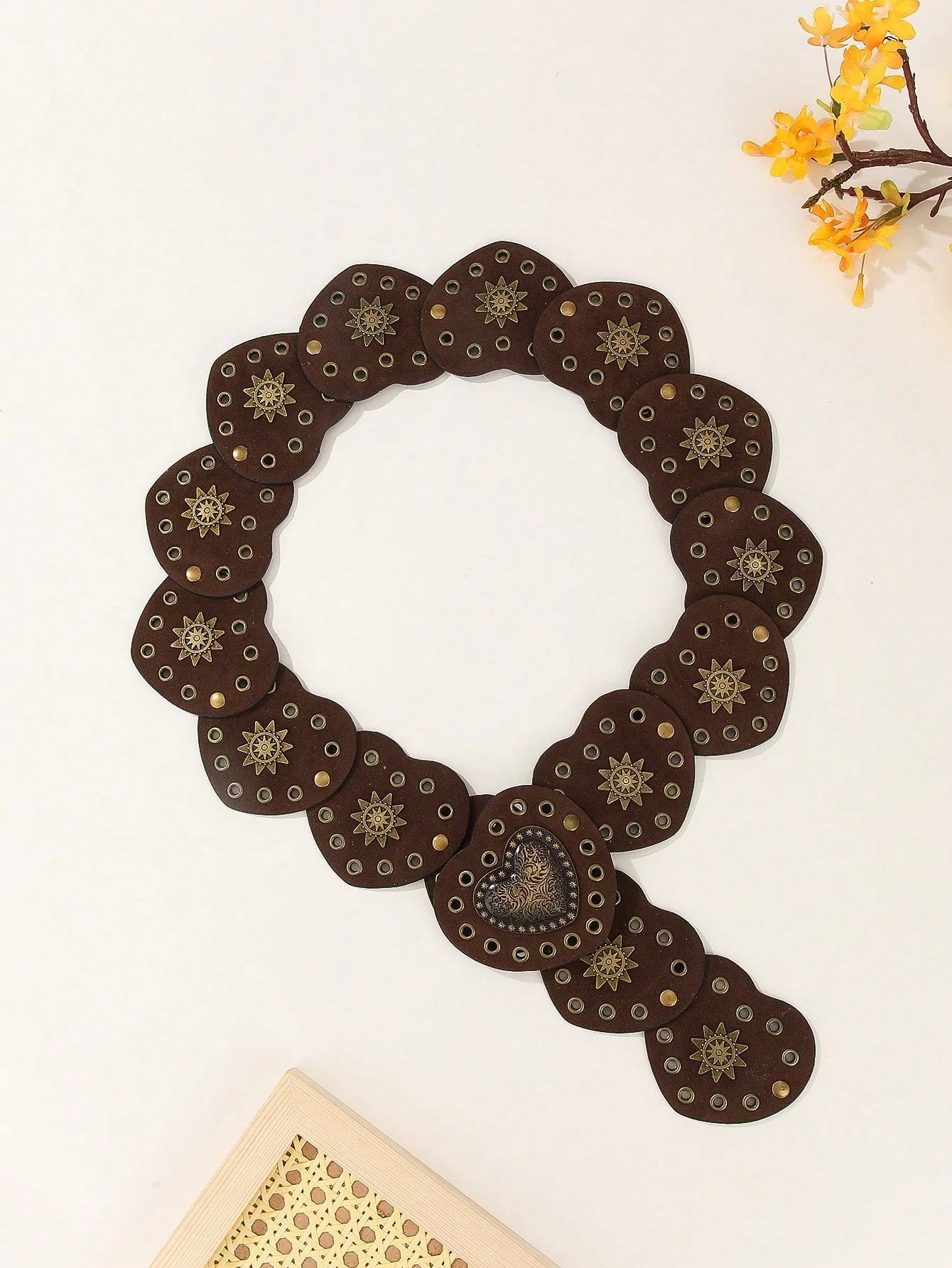 1PC Y2K Gongsang Celebrity Dress Western Cowboy Heart Belt Unique Fashion Retro Style One-Piece Dress with Belt