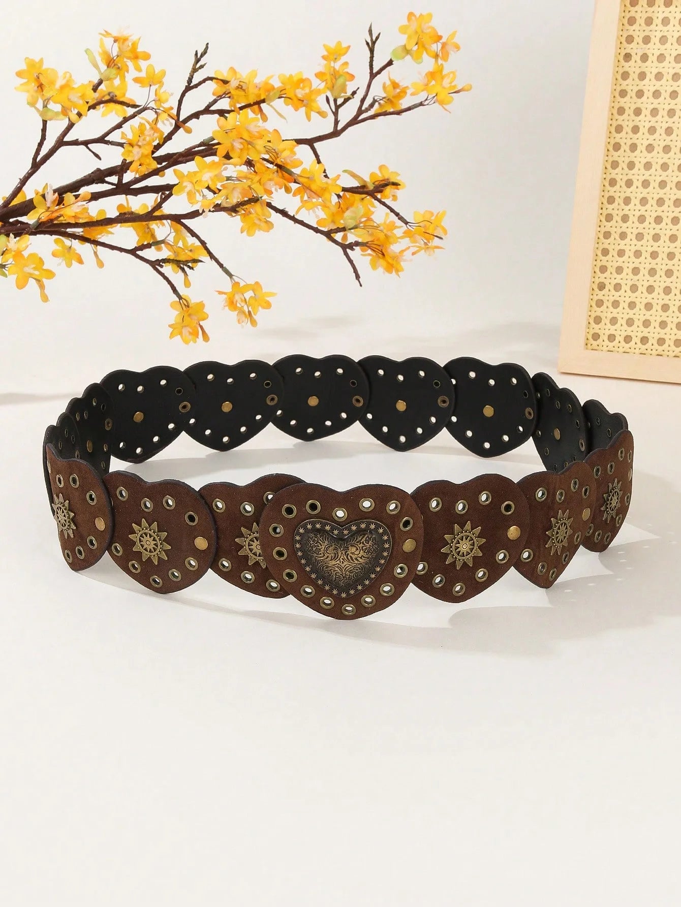 1PC Y2K Gongsang Celebrity Dress Western Cowboy Heart Belt Unique Fashion Retro Style One-Piece Dress with Belt